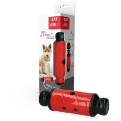 Eat Slow Live Longer Feed And Treat Roller - Rood - L - 23 X ø 8 Cm -Hondenbenodigdheden Winkel eat slow live longer feed and treat roller rood l 2
