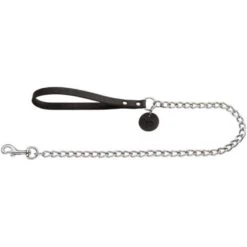 Hunter Hunter Hondenriem Ketting - Leren Handvat Zwart -Hondenbenodigdheden Winkel hunter hunter hondenriem ketting leren handvat zwa 2