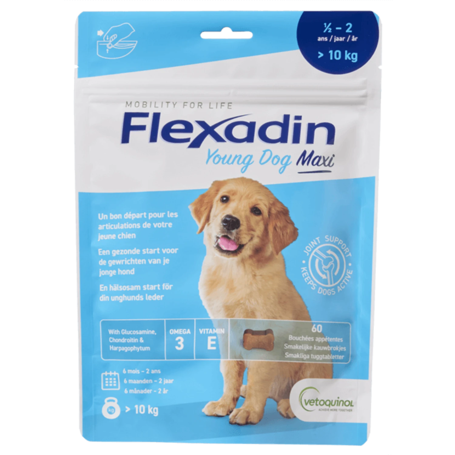 Vétoquinol Flexadin - Ondersteuning Gewrichten - Young Dog Maxi Chews 60 Stuks 3 Vétoquinol Flexadin - Ondersteuning Gewrichten - Young Dog Maxi Chews 60 Stuks