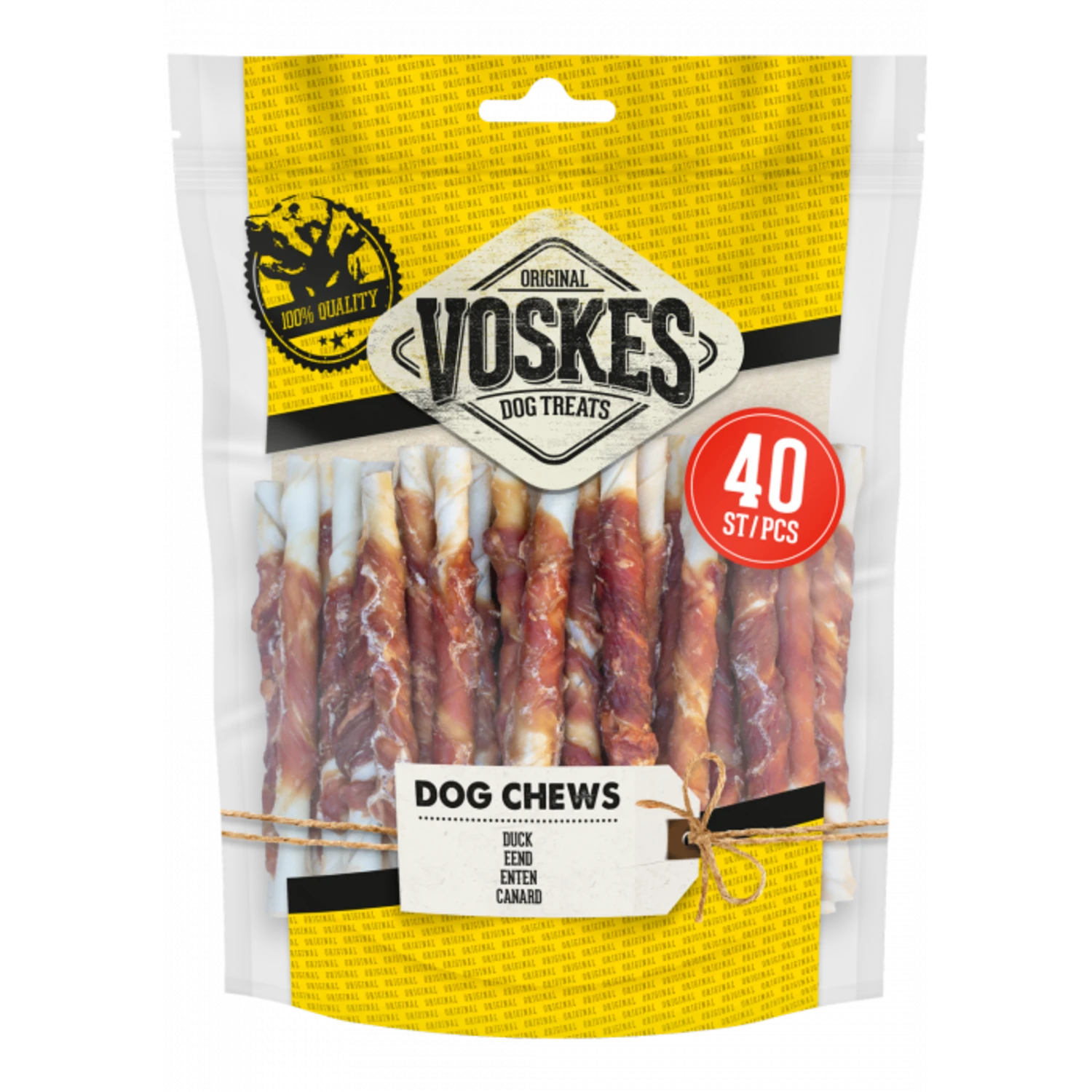 Voskes Voskes Rawhide Eend Twist - 400 Gram 4 Voskes Voskes Rawhide Eend Twist - 400 Gram - Afbeelding 2